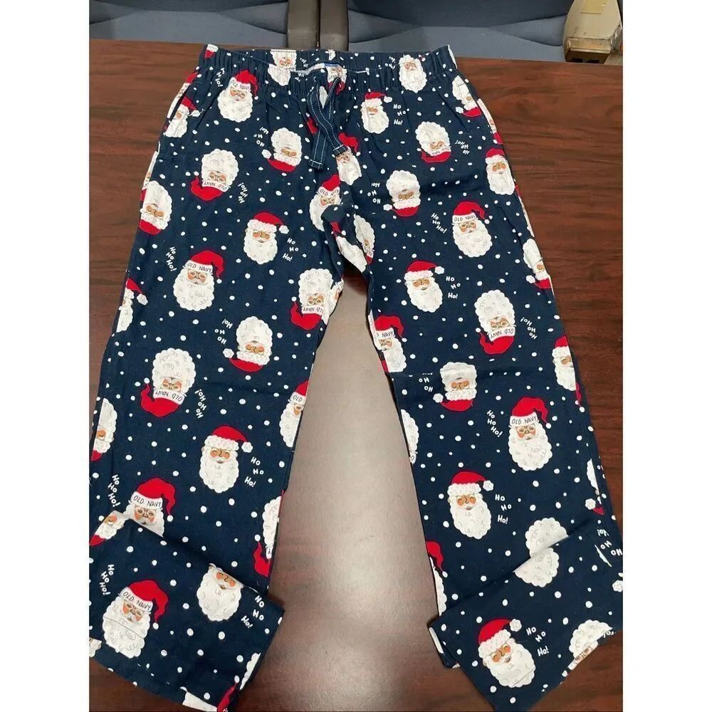Old Navy Santa Christmas Flannel Pajama Pants with Pockets Size Medium